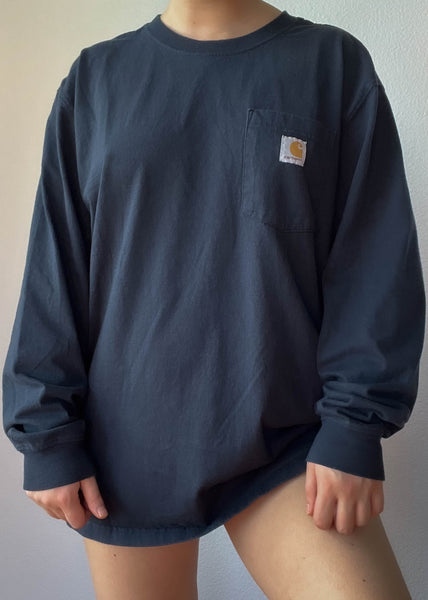 Navy Carhartt Long Sleeve (men's L)