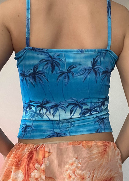 90's Tropical Blue Tank (S)