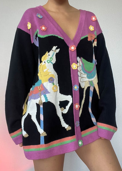 90's Carousel Cardigan (L)