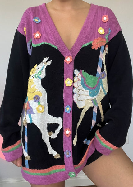 90's Carousel Cardigan (L)