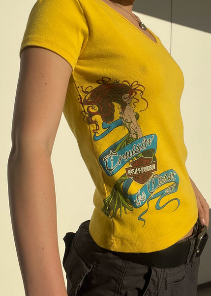 Yellow Mermaid Harley Tee (S)