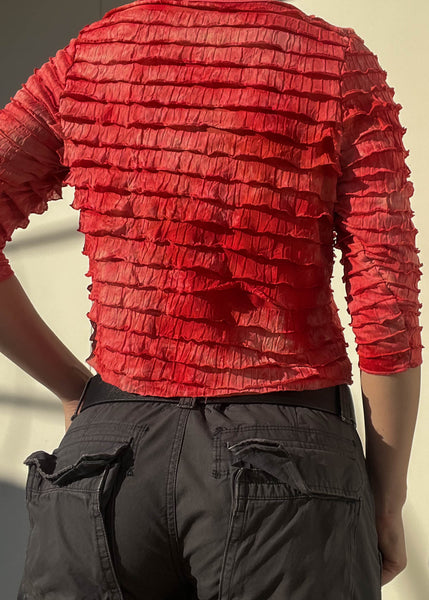90's Textured Red Top (S-M)