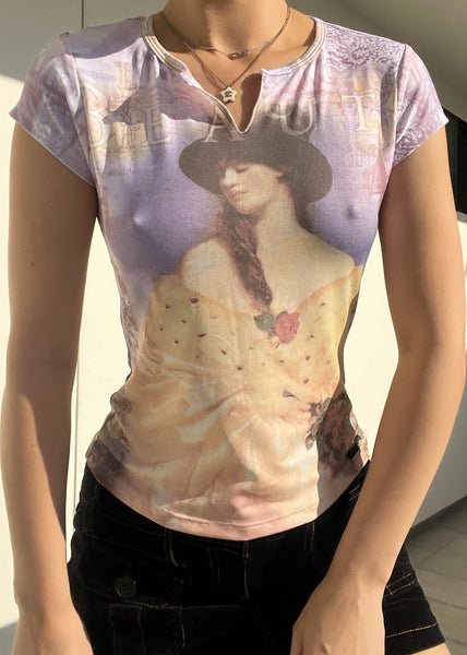Dreamy Y2k Pastel Graphic Tee (S)
