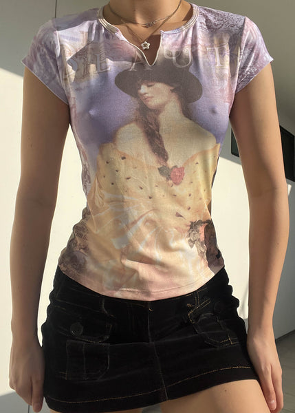 Dreamy Y2k Pastel Graphic Tee (S)