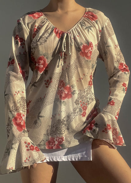 90's Rose Bell Sleeve (M)