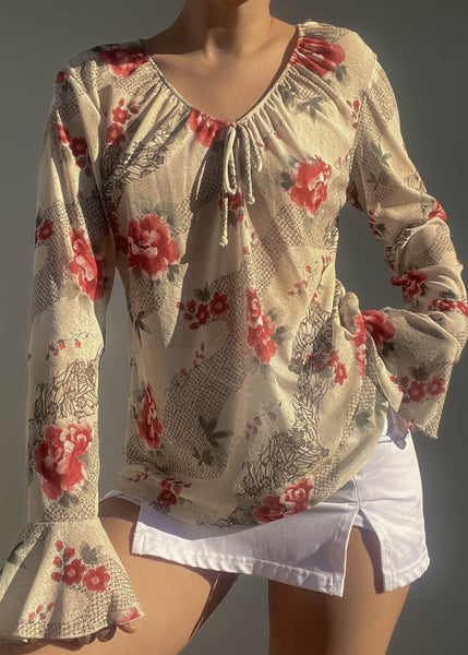 90's Rose Bell Sleeve (M)