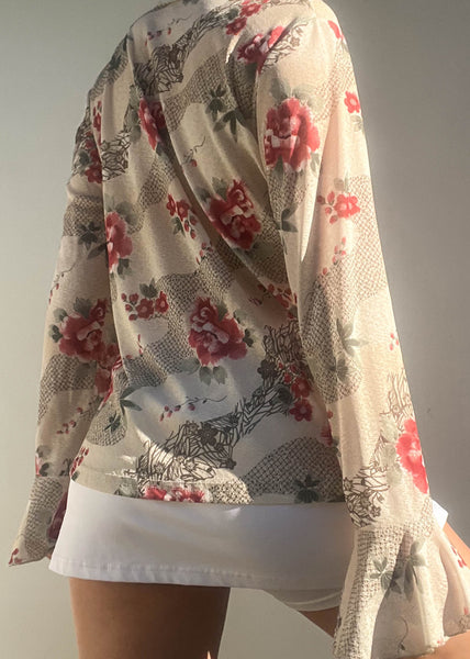 90's Rose Bell Sleeve (M)