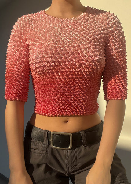 90's Gradient Pink Scrunch Top (S)