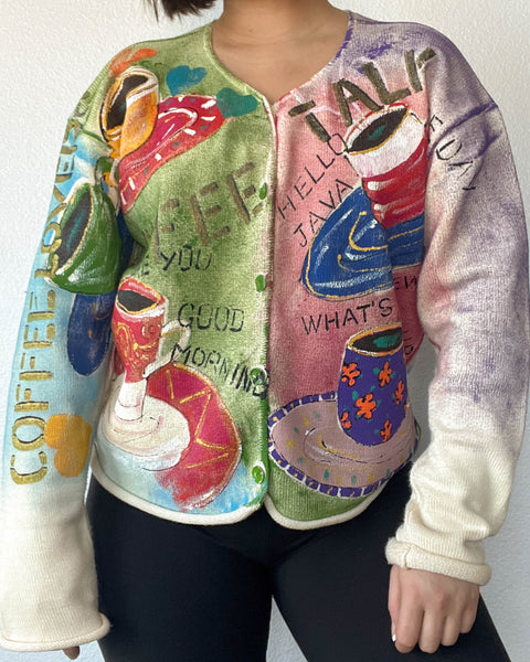 90's Coffee Cardigan (M-L)