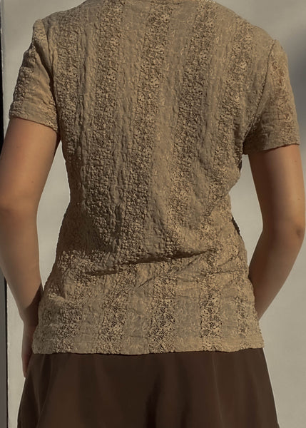 Y2k Rosebud Textured Tee (M)