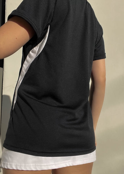 90's Black & White Athletic Polo (S)