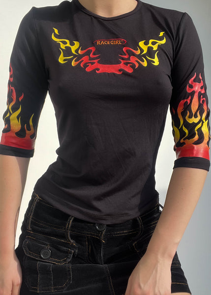 90's Race Girl Flame Top (S)