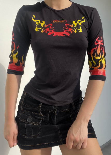 90's Race Girl Flame Top (S)