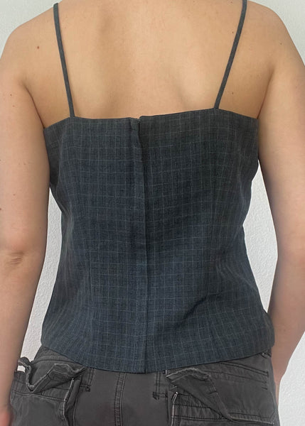 90's Charcoal Plaid Tank (M)