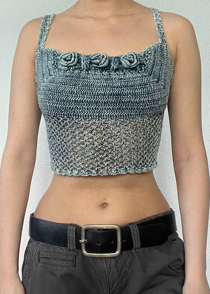 90's Rosebud Crochet Tank (XS)