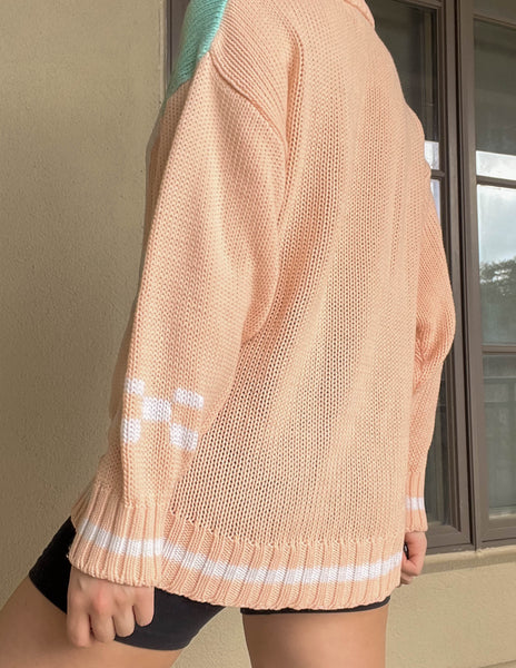 80's Abstract Pastel Sweater (L)