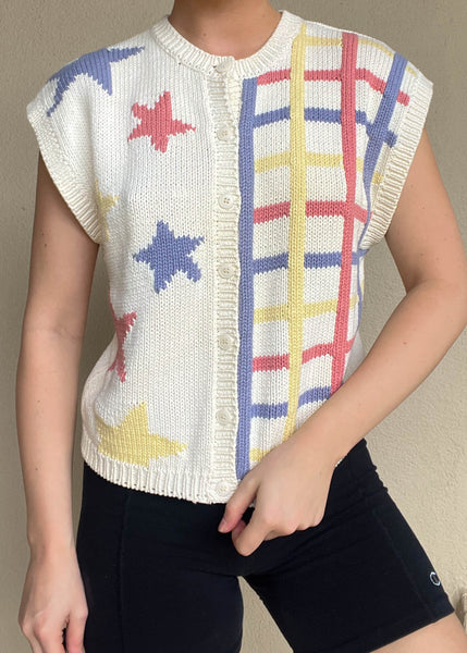 90's Star & Grid Vest (L)