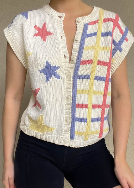 90's Star & Grid Vest (L)