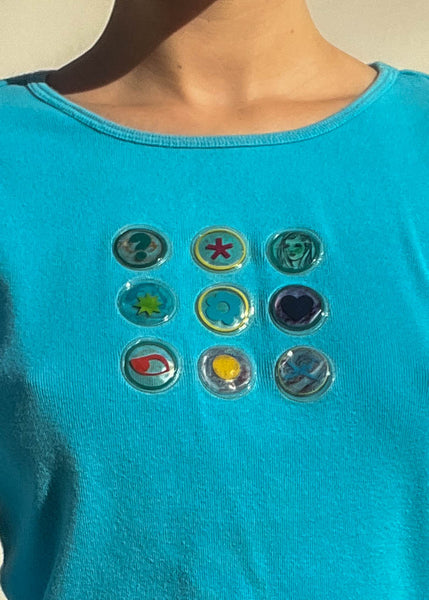 Y2k Gel Button Long Sleeve (S)