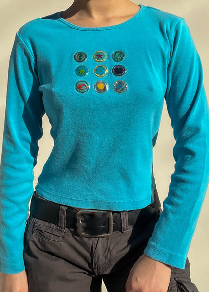 Y2k Gel Button Long Sleeve (S)