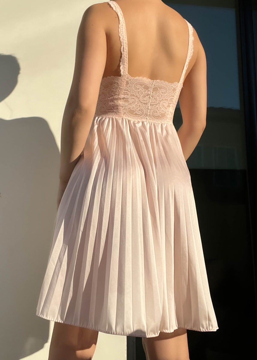90's Blush Pink Slip Dress (S) Retro and Groovy