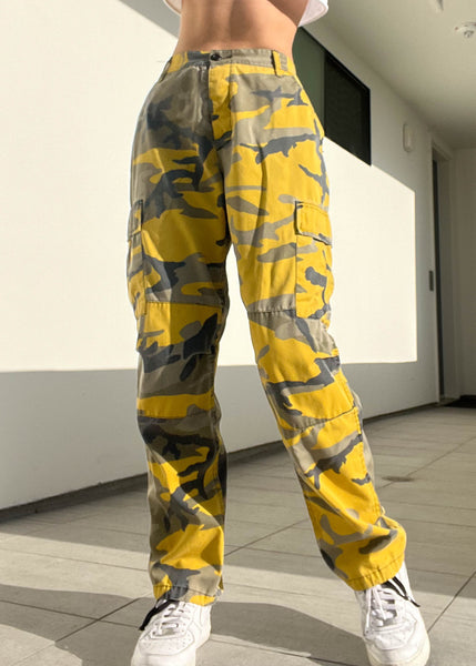 Yellow Camo Cargo Pants (M)