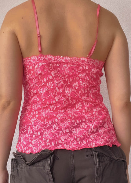 90's Pink Lace Tank (M)