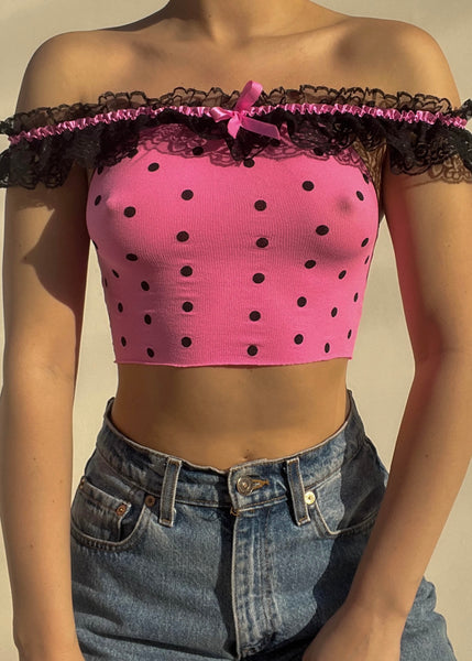 Pink Polka Dot Top (XS)