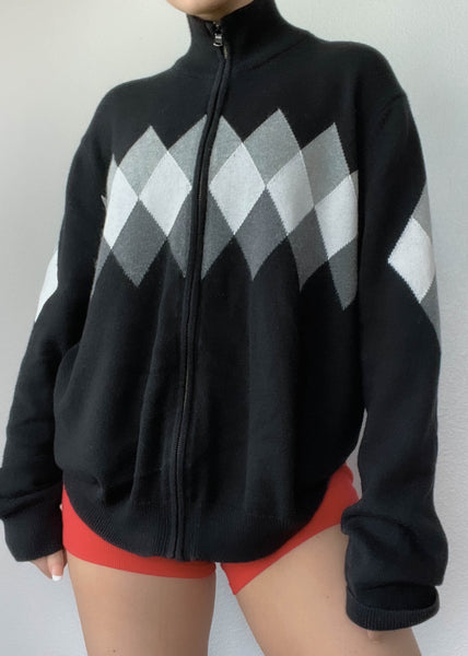Y2k Diamond Knit Jacket (men’s L)