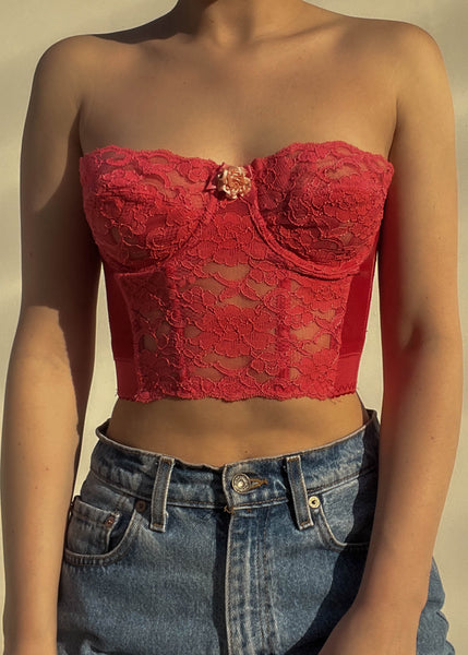 80's VS Red Bustier Top (36B)