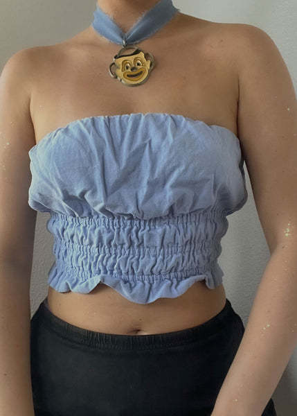 Blue Y2k Abercrombie Tube Top (S)
