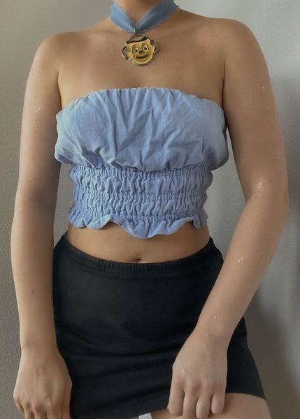 Blue Y2k Abercrombie Tube Top (S)