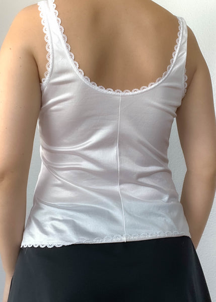 80’s White Lace Trim Tank (S)