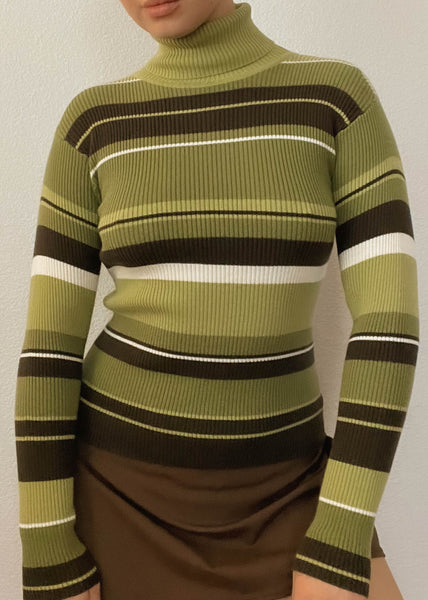 Hazel Y2k Striped Turtleneck (S)