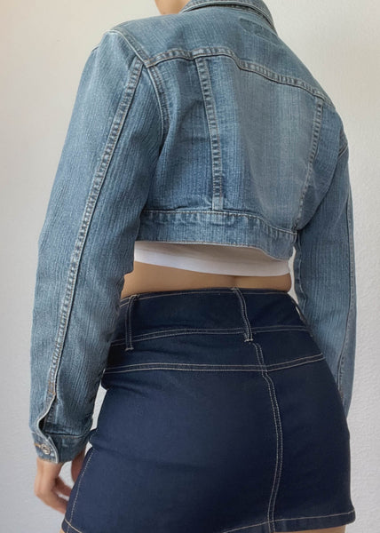 Rave Jeans Cropped Denim Jacket (S)