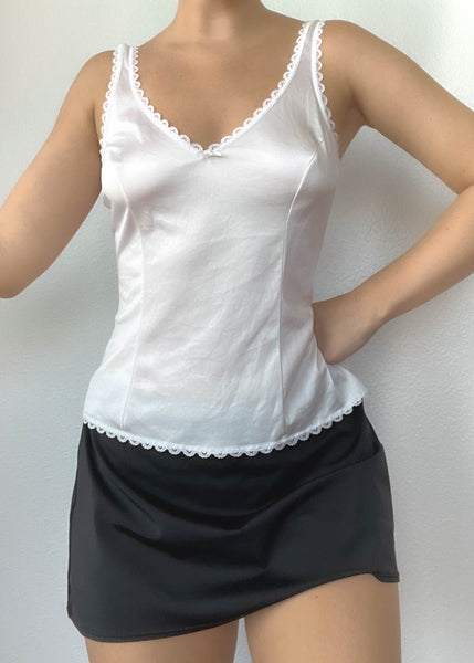 80’s White Lace Trim Tank (S)