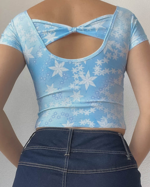 90’s Icy Blue Flower Tee (S)