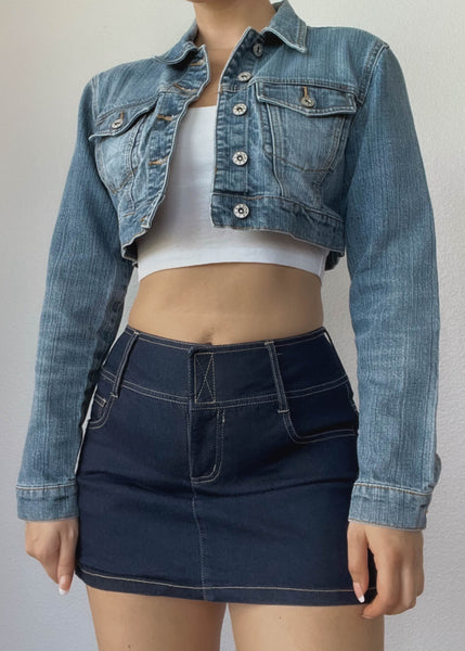 Rave Jeans Cropped Denim Jacket (S)