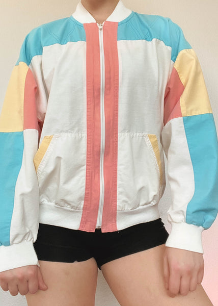 80’s Pastel Color-Block Jacket (M)