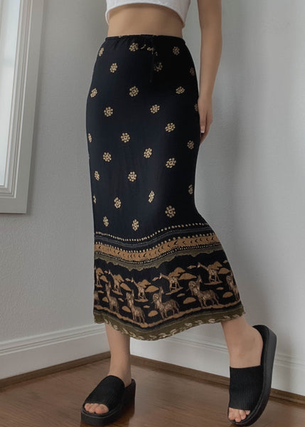 90’s Safari Maxi Skirt (XS-S)