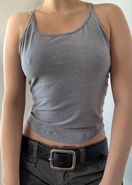 Y2k Gray Cotton Tank (S)