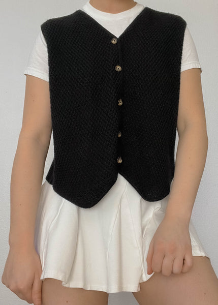90’s Black Knit Vest (L)