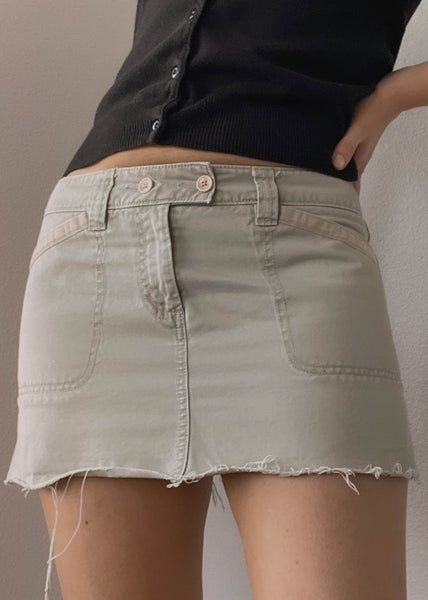 Y2k Sage Mini Skirt (M)