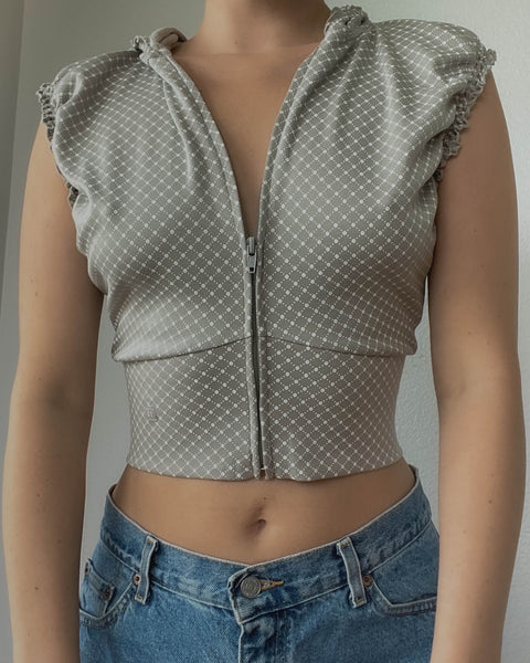 Shania Gray Zip Top (S)