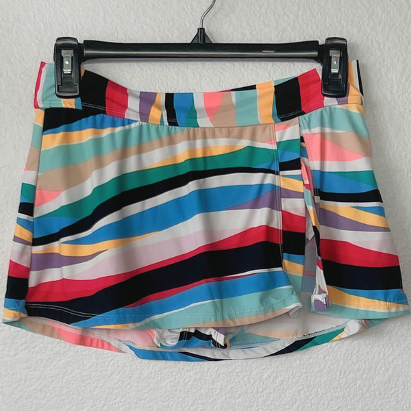 Y2k Wavy Rainbow Swim Skort (XS)