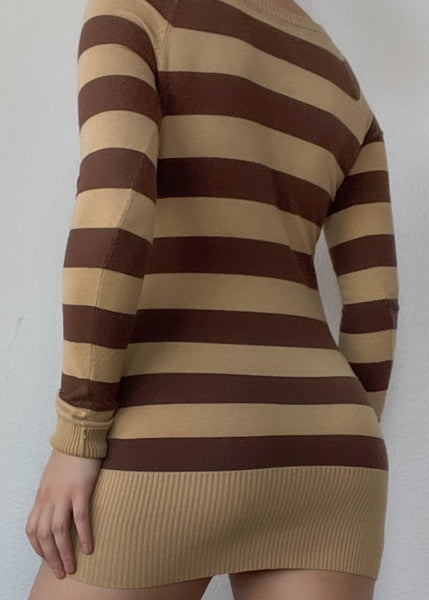 Y2k Striped Sweater Dress (S)