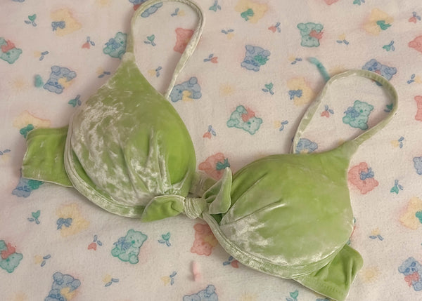 Green Velvet Bikini Top (S)
