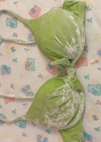 Green Velvet Bikini Top (S)