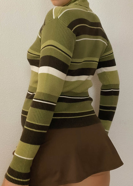 Hazel Y2k Striped Turtleneck (S)