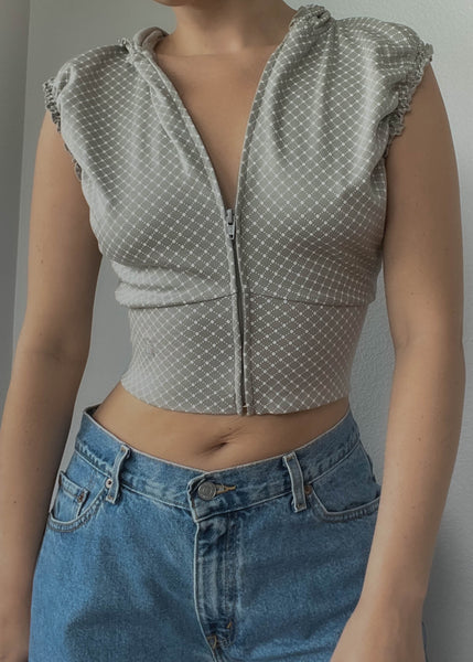 Shania Gray Zip Top (S)